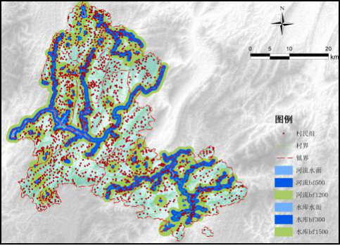 村庄分布与河流水库关系图.png